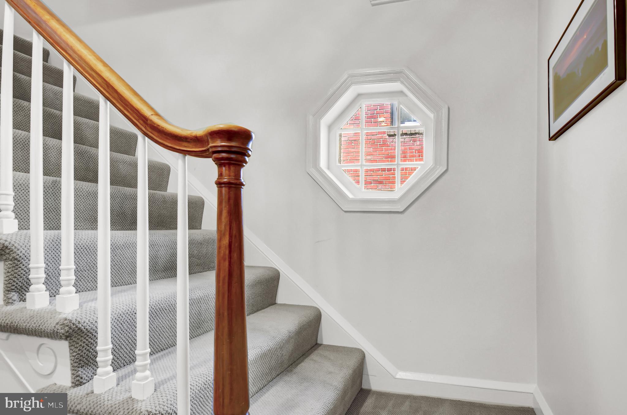 3400 Legation Street Northwest Washington, DC 20015 - Photo 16 of 49 Stairs to 2nd Level features orig Octagon Window