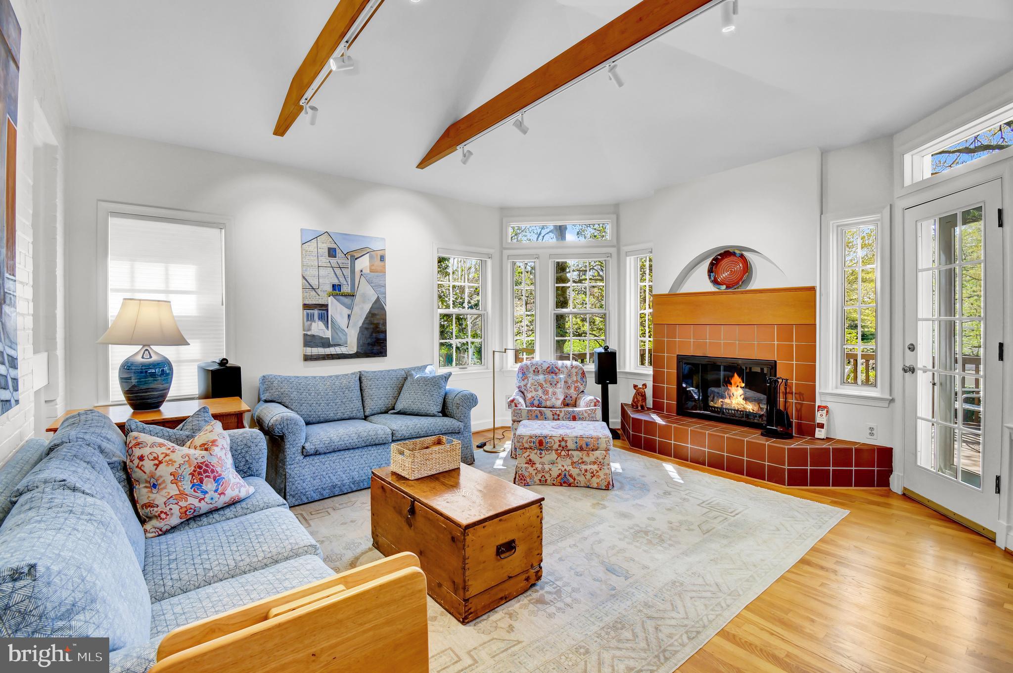 3400 Legation Street Northwest Washington, DC 20015 - Photo 46 of 49 Family Rm with vaulted ceiling and fireplace