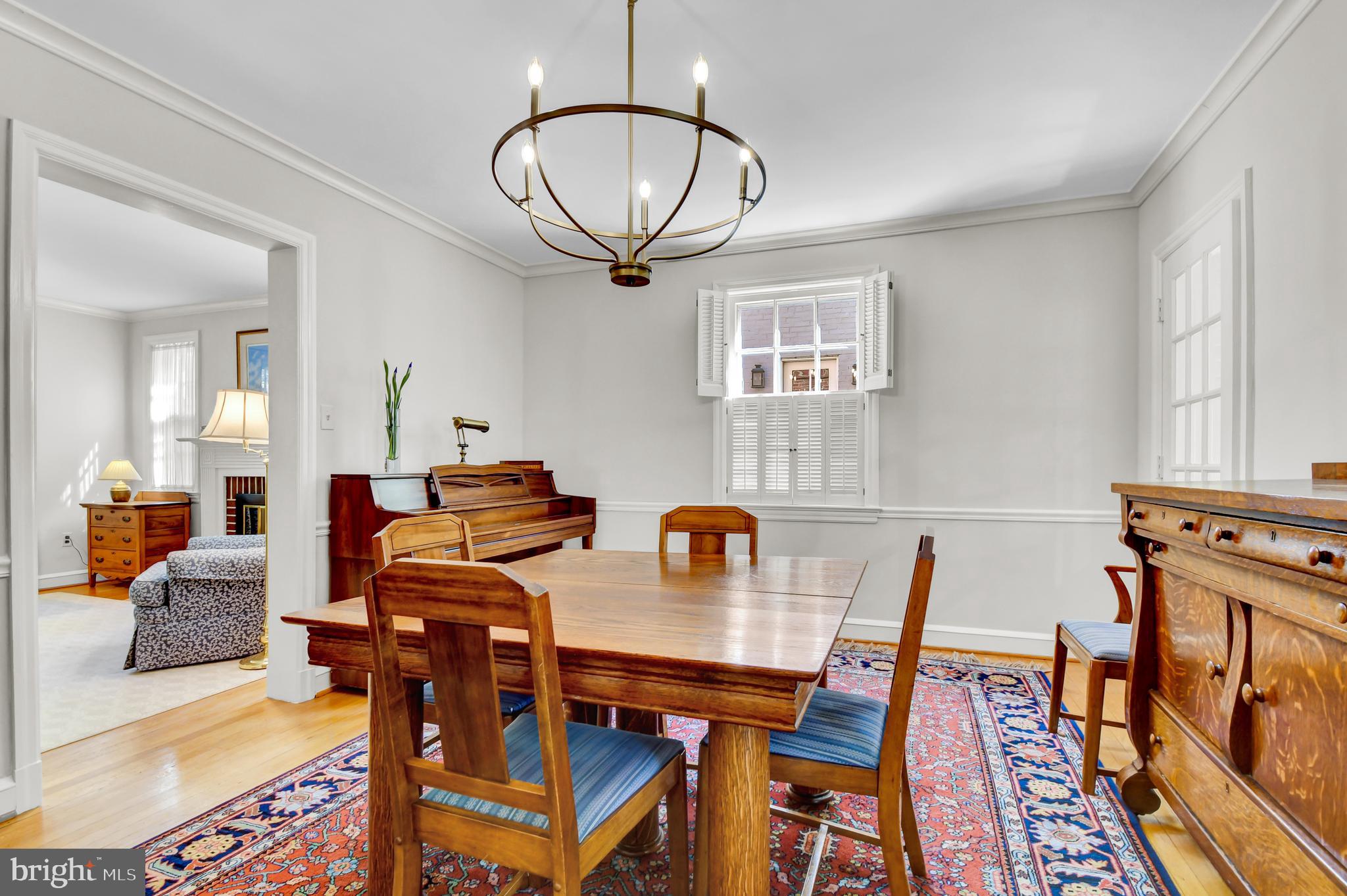 3400 Legation Street Northwest Washington, DC 20015 - Photo 7 of 49 Dining Rm with Crown & Chair railing molding