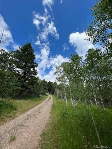 a view of a lake with a yard