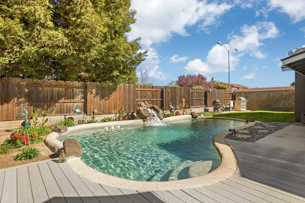 a view of a lake with a house