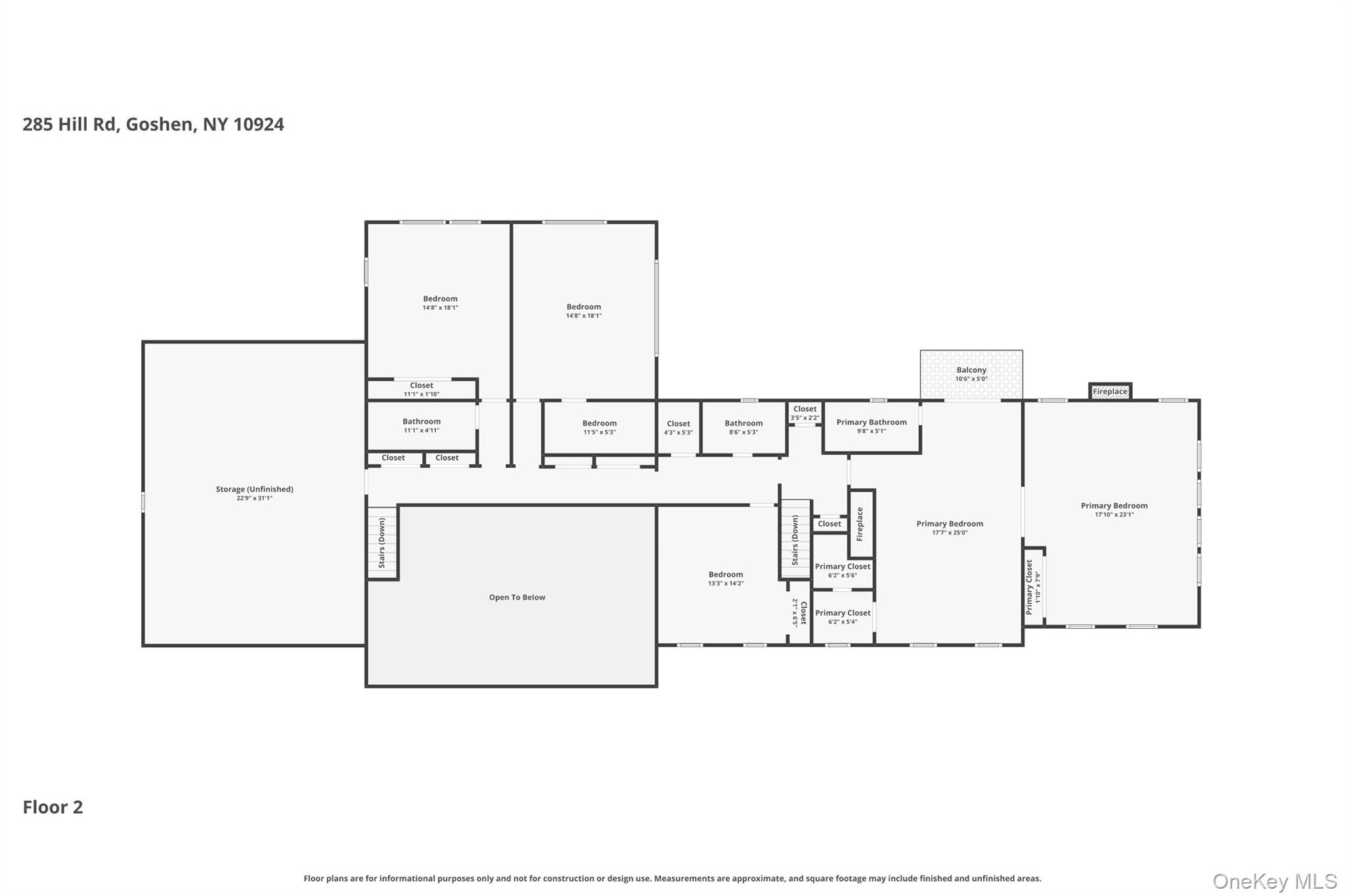 285 Hill Road Goshen, NY 10924 - Photo 48 of 49 Floor Plan - Second level