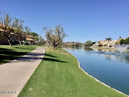 an aerial view of lake