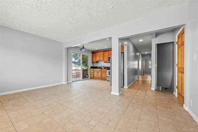 a view of a table and chairs in patio