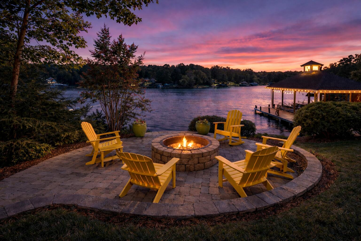 2580 Lakewood Forest Road Moneta, VA 24121 - Photo 2 of 103 Lakeside Firepit at Sunset