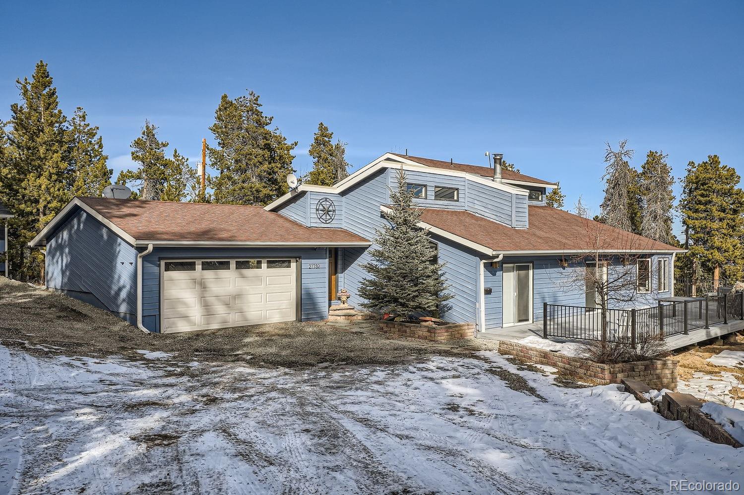 front view of a house with a dry yard