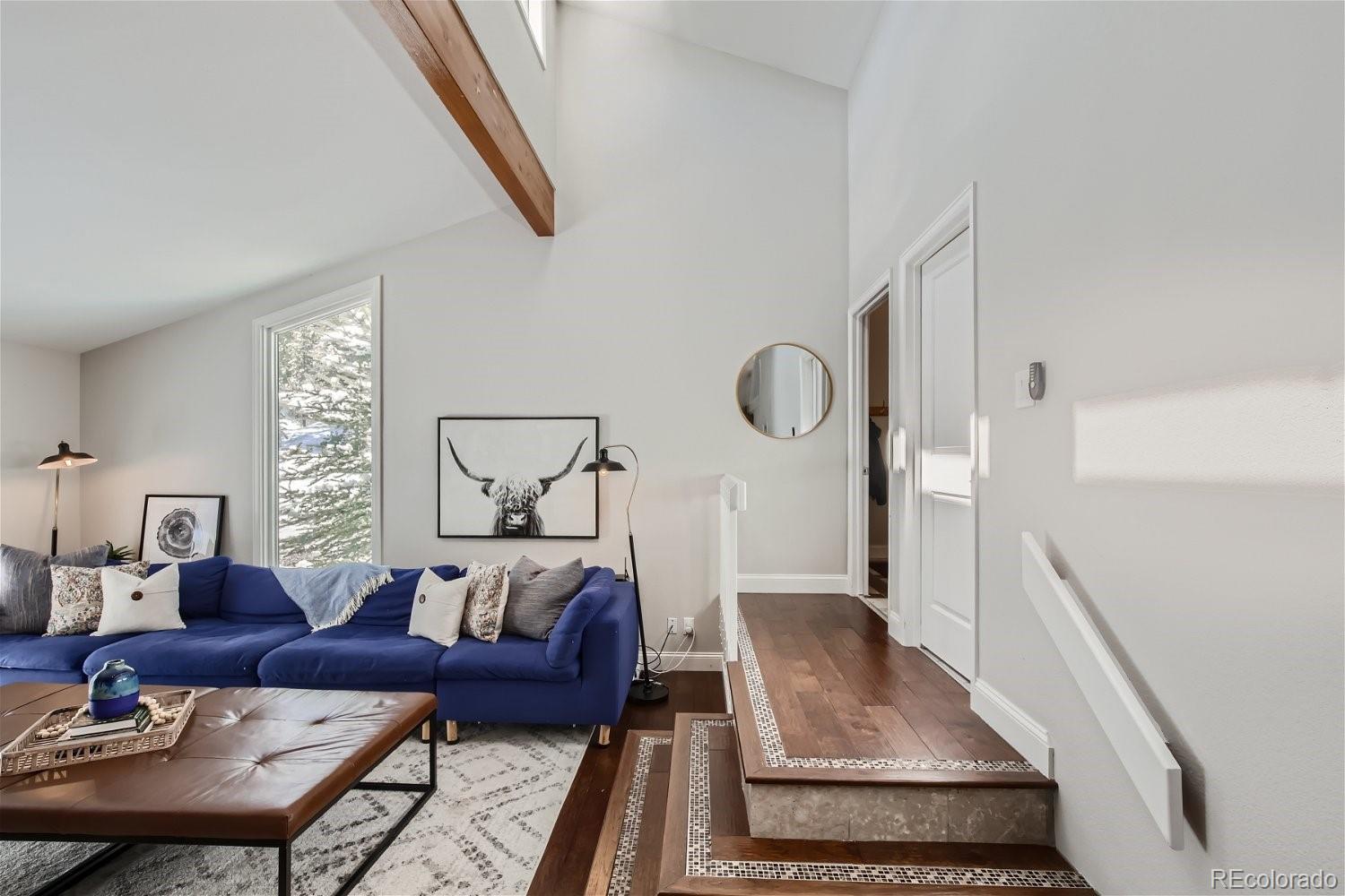 27732 Squaw Pass Road Evergreen, CO 80439 - Photo 2 of 33 a living room with furniture and a rug