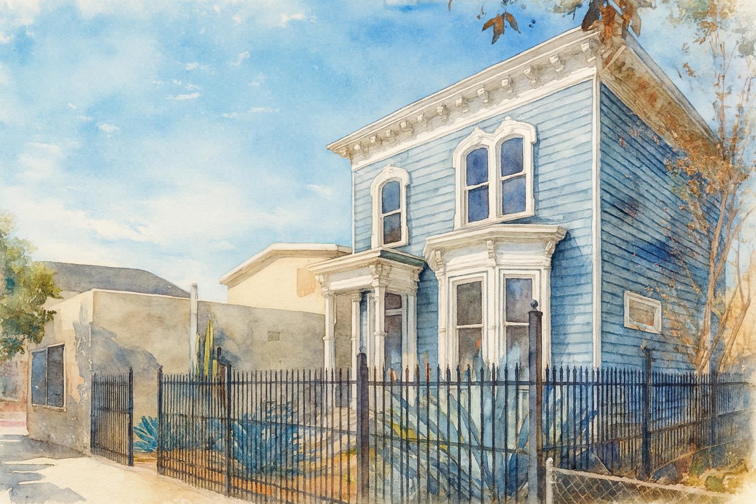 a front view of a building