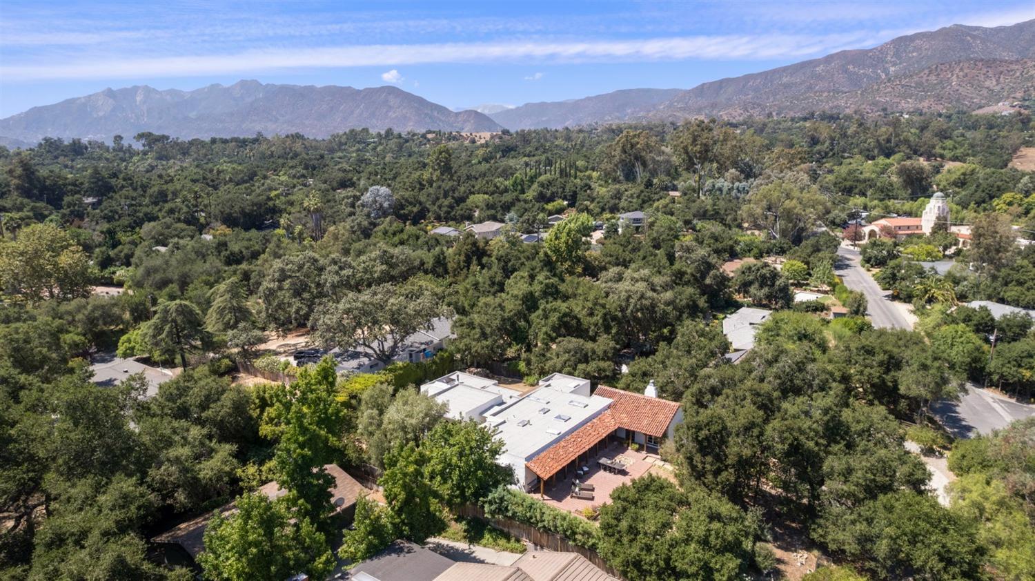 105 Foothill Road Ojai, CA 93023 - Photo 37 of 38 an aerial view of a house with mountain view