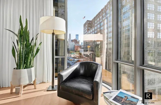 a balcony view with a couch