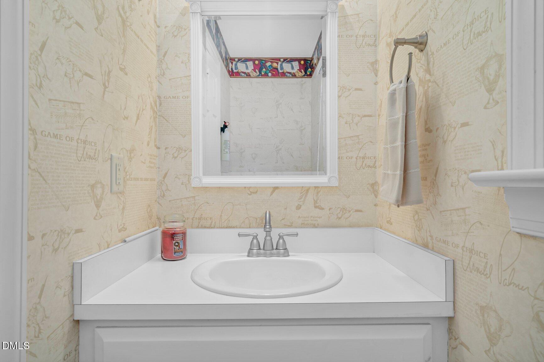 259 Sacred Fire Road Louisburg, NC 27549 - Photo 17 of 35 a bathroom with a sink and a mirror