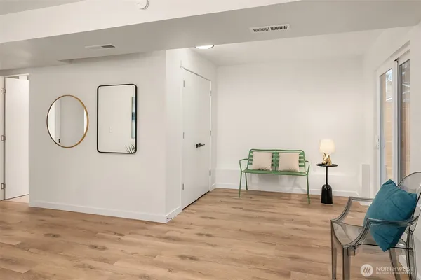a view of a livingroom with furniture