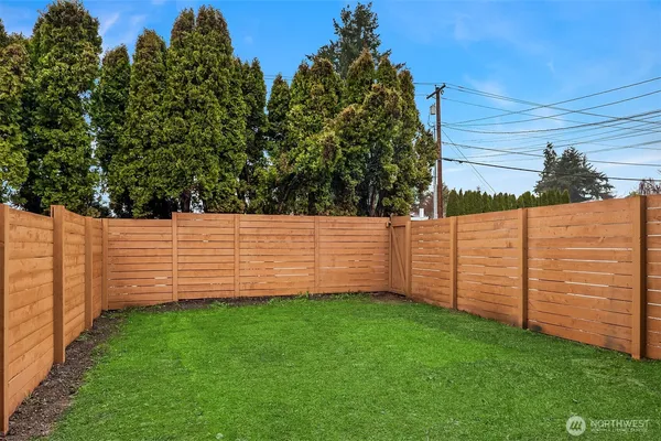 a view of a backyard