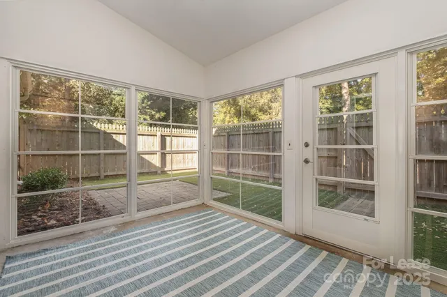a view of a garden from a windows