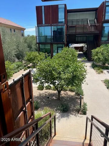 a view of an outdoor seating area