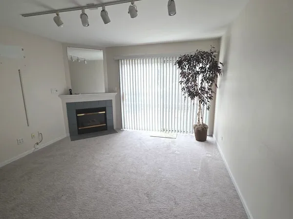 a view of a hallway with workspace