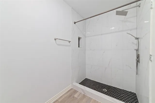a bathroom with a shower