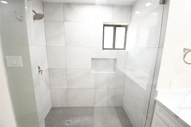 a bathroom with a shower