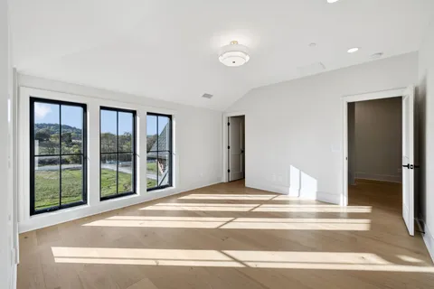 a view of a lake with a mountain