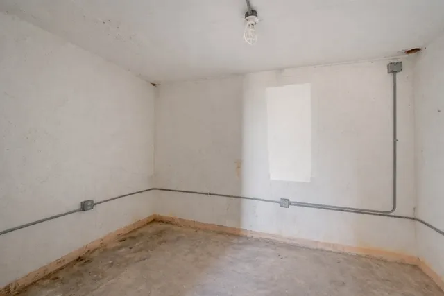 a view of the road and trees