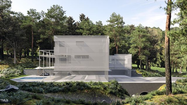 aerial view of a house with outdoor space and street view
