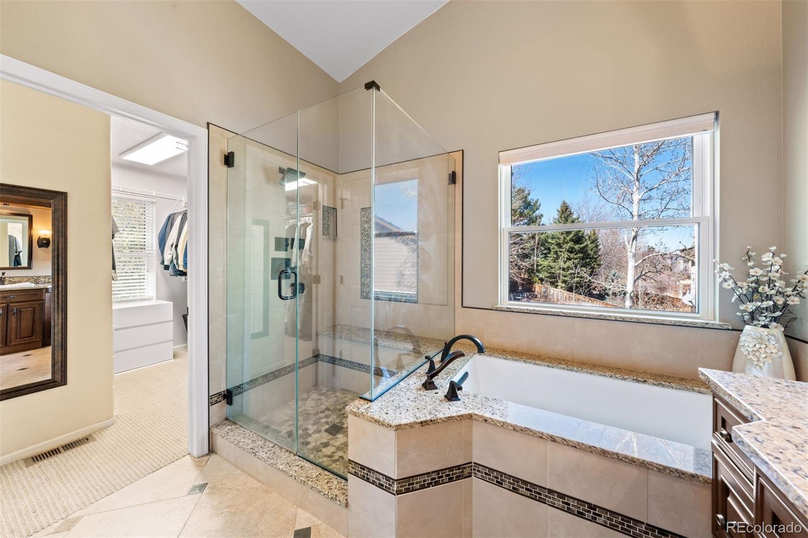 10289 South Dan Court Highlands Ranch, CO 80130 - Photo 19 of 36 a bathroom with a tub a sink and a shower