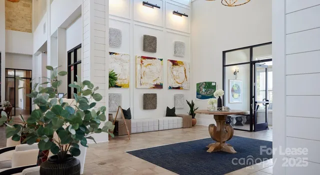 a view of a living room and entryway