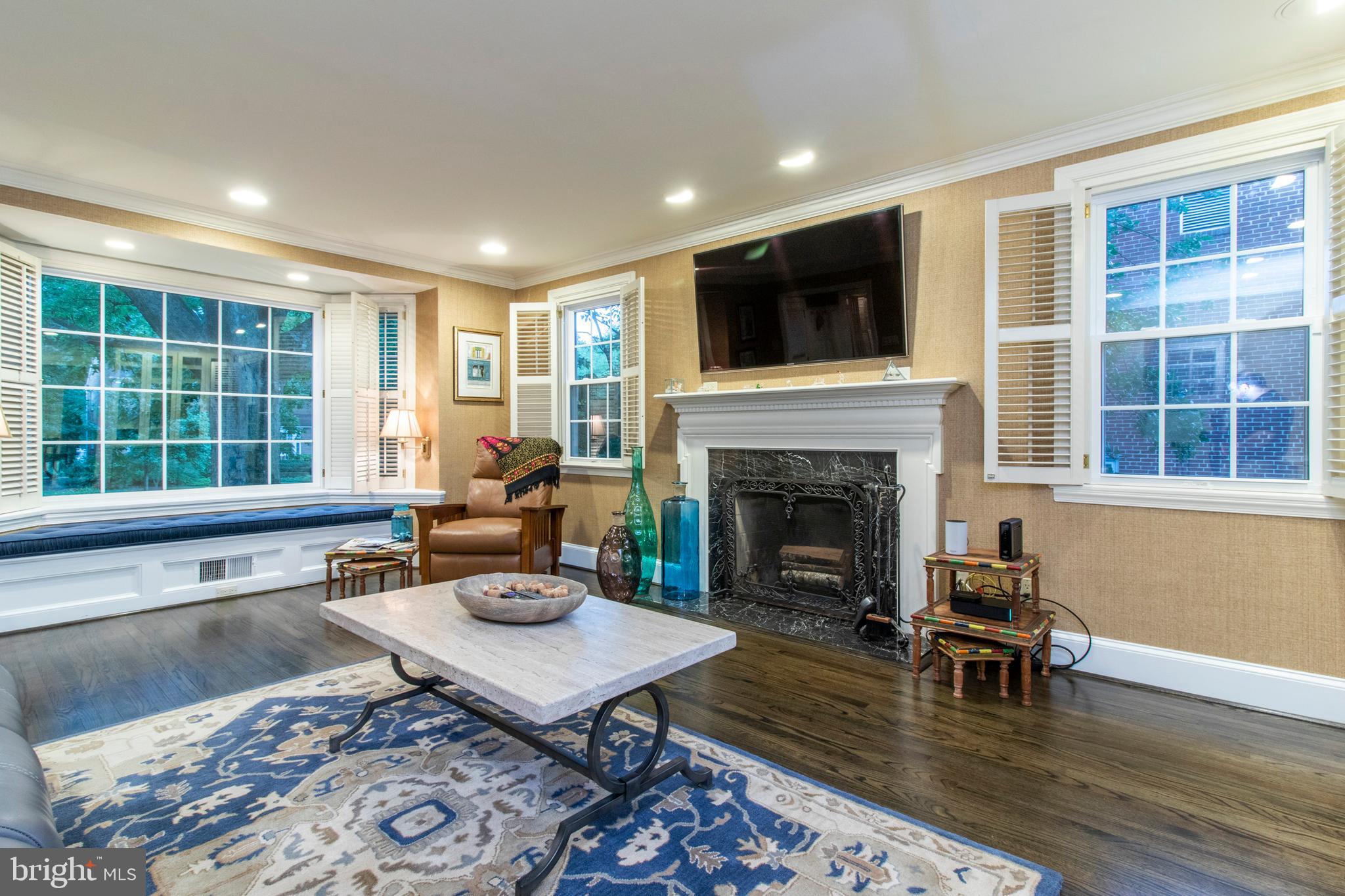 1118 Coventry Road Cheltenham, PA 19012 - Photo 6 of 59 Gorgeous Living Room with handsome wood burning FP