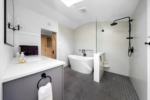 a living room with a couch and a table