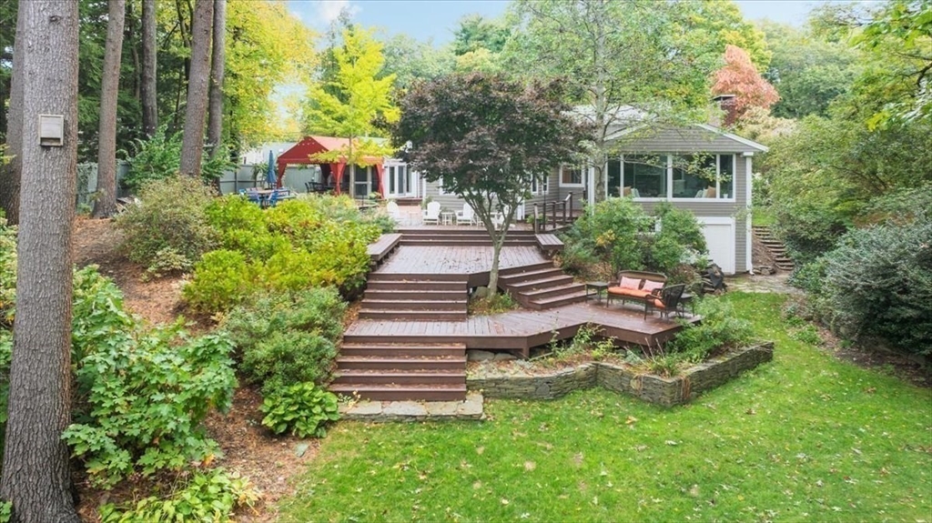 3 Howland Lane Hingham, MA 02043 - Photo 32 of 42 a view of a house with backyard and sitting area