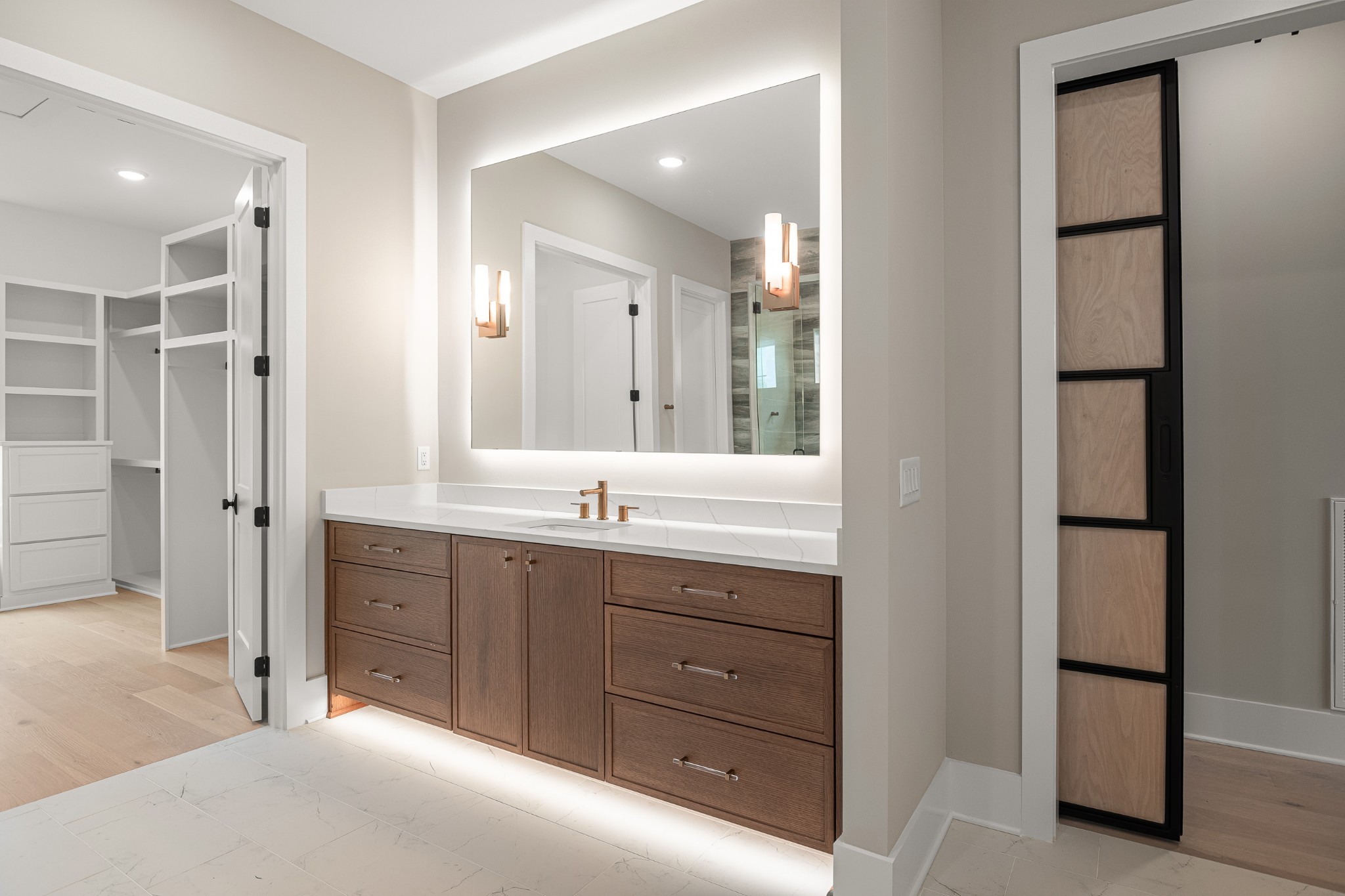 1764 Dean Road Thompson's Station, TN 37179 - Photo 34 of 45 a spacious bathroom with a double vanity sink and a mirror