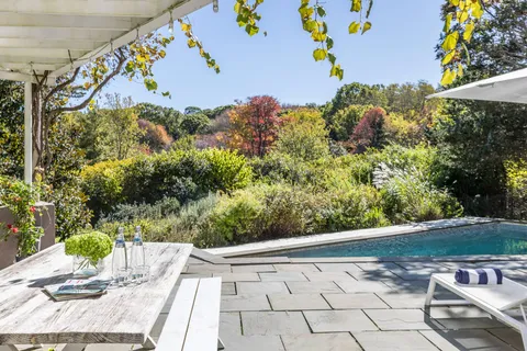 a view of a backyard