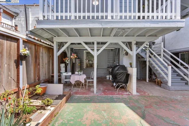 a view of balcony with potted plants