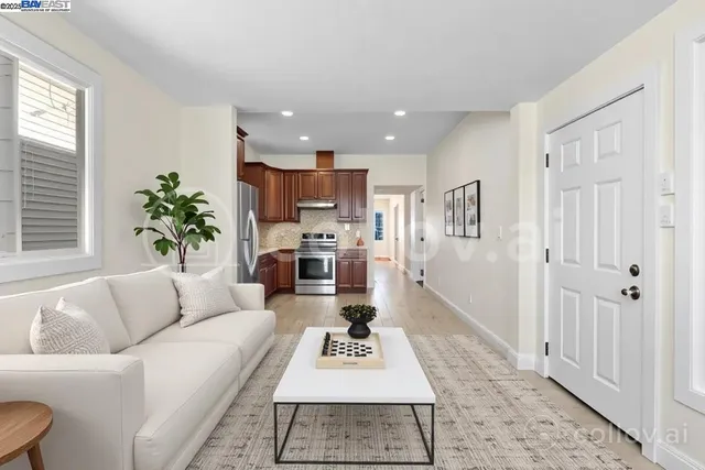 a living room with furniture and a couch