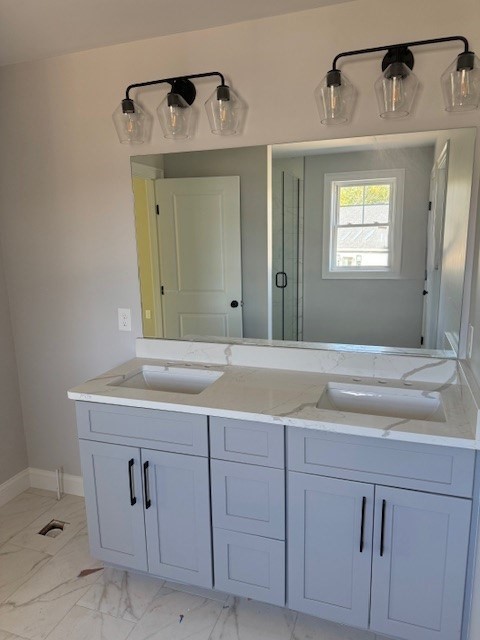 Lot 7 Muriel Way Rehoboth, MA 02769 - Photo 20 of 28 a bathroom with a granite countertop sink and a mirror
