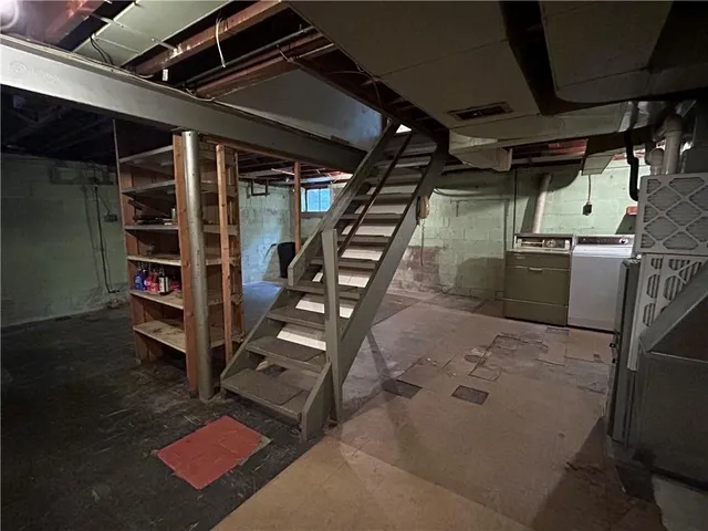 a view of storage and utility room