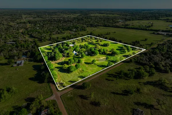 an aerial view of a house