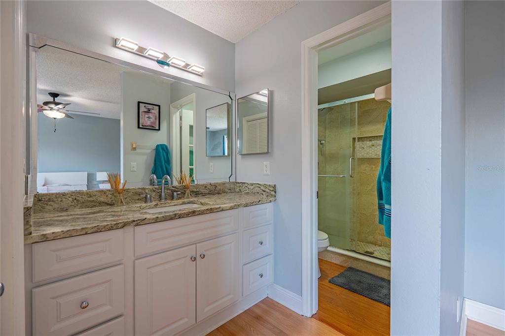 5124 Springwood Drive Tampa, FL 33624 - Photo 33 of 53 a bathroom with a granite countertop sink and a mirror