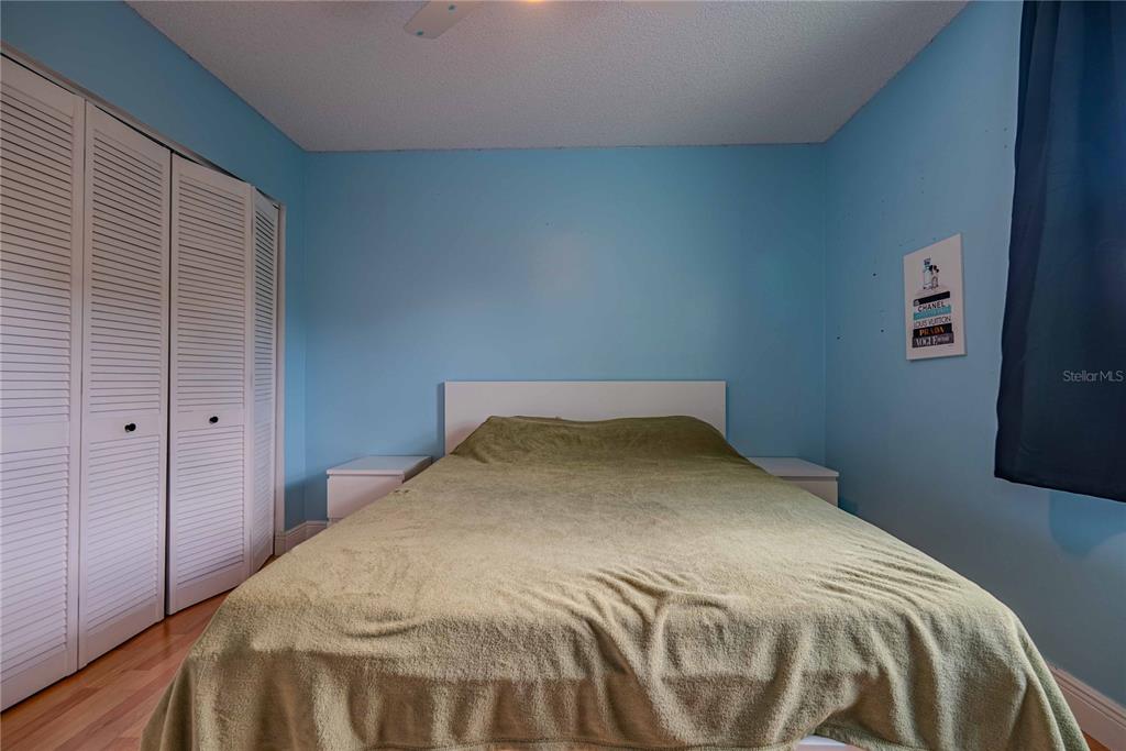5124 Springwood Drive Tampa, FL 33624 - Photo 45 of 53 a bedroom with a bed and wooden floor