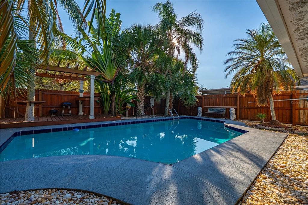 5124 Springwood Drive Tampa, FL 33624 - Photo 6 of 53 a view of a swimming pool with a table and chairs