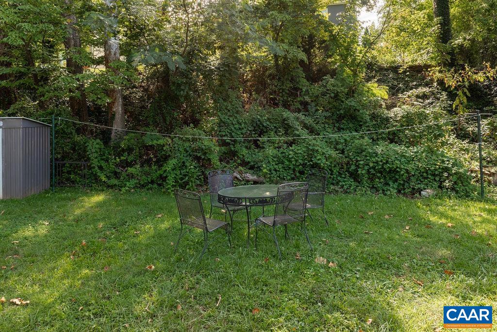 1002 2nd Street Southeast Charlottesville, VA 22902 - Photo 21 of 29 a view of a backyard with table and chairs and wooden fence