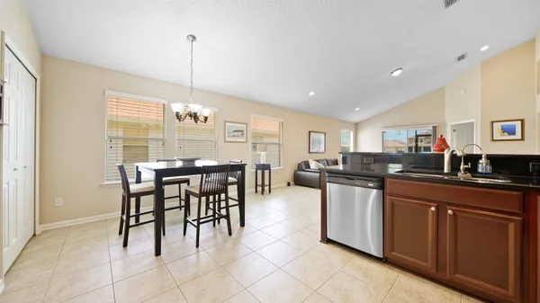 a kitchen with lots of counter top space