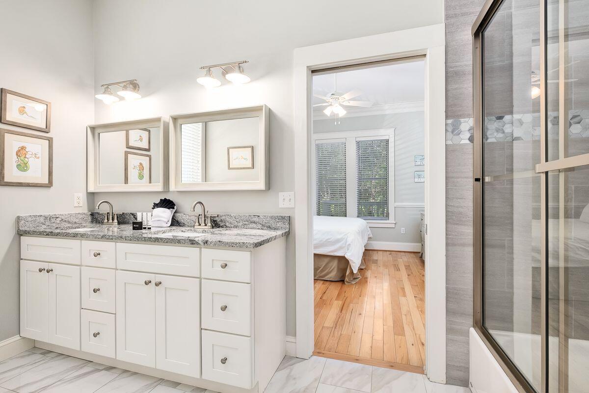 40 Chelsea Loop Road Santa Rosa Beach, FL 32459 - Photo 17 of 46 a en suite bathroom with a granite countertop sink