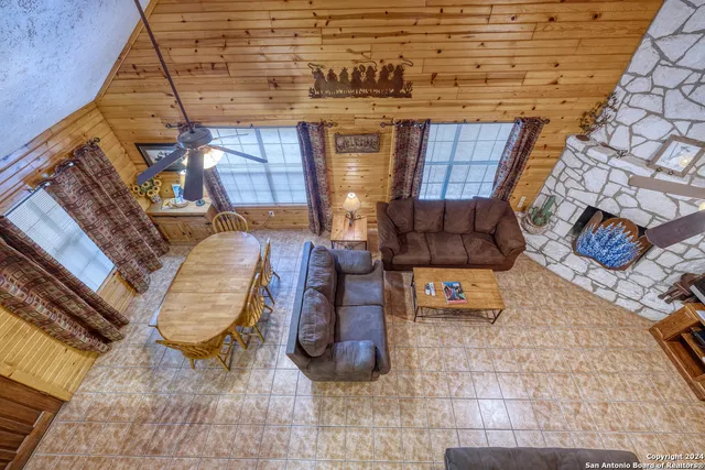 a living room with furniture