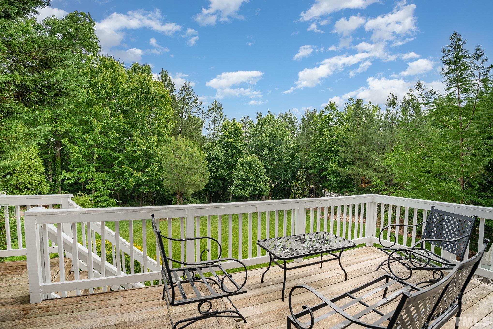 9300 Palm Bay Circle Raleigh, NC 27617 - Photo 23 of 30 a view of a chair and table on the deck