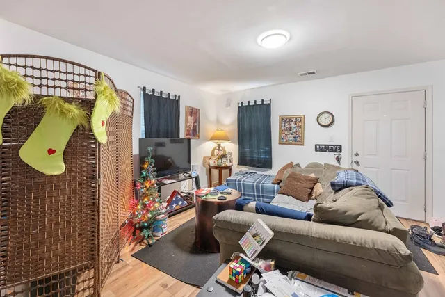 a living room with furniture