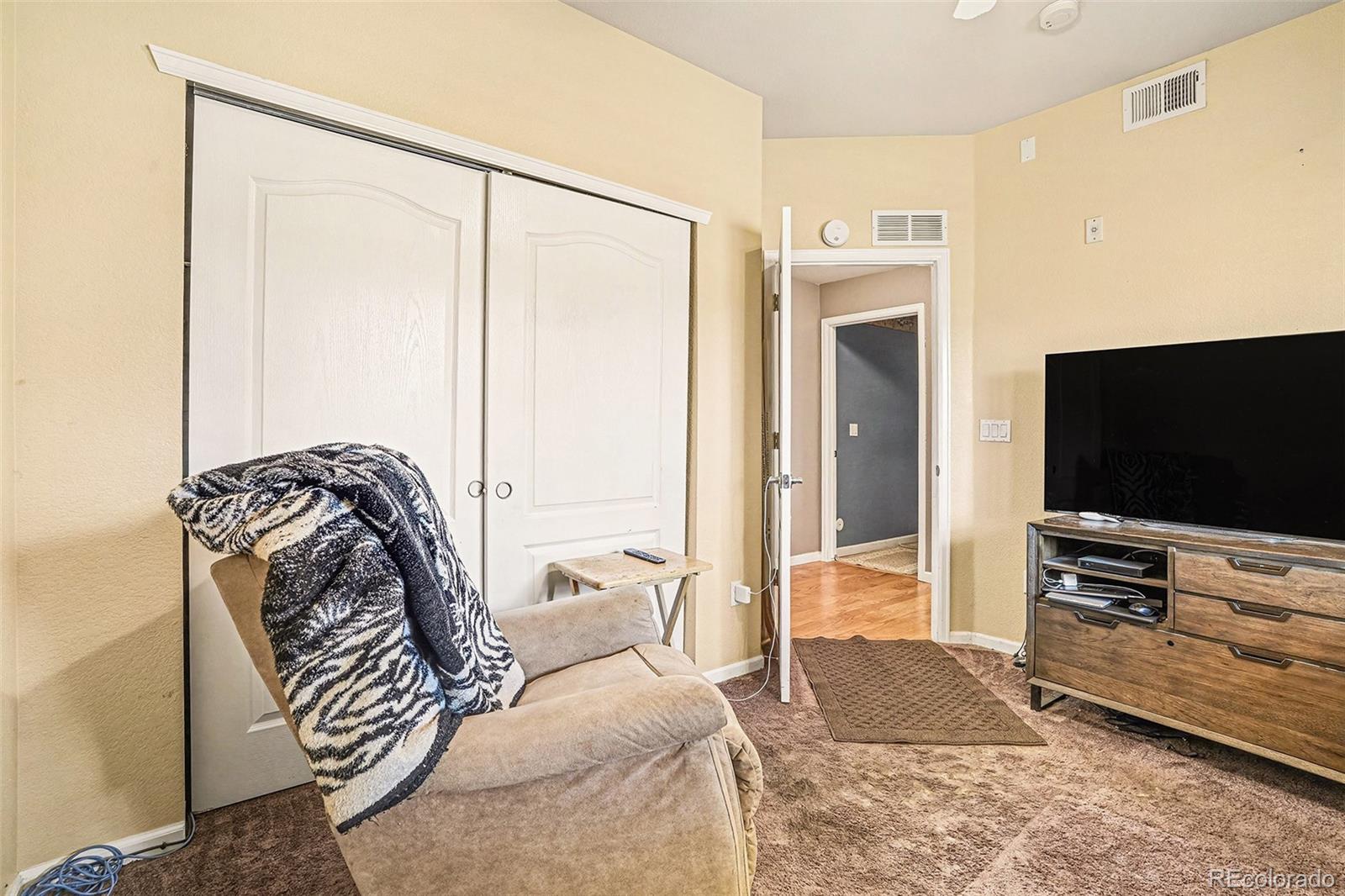 6293 Kilmer Loop, Unit 101 Golden, CO 80403 - Photo 15 of 19 a living room with furniture and a flat screen tv