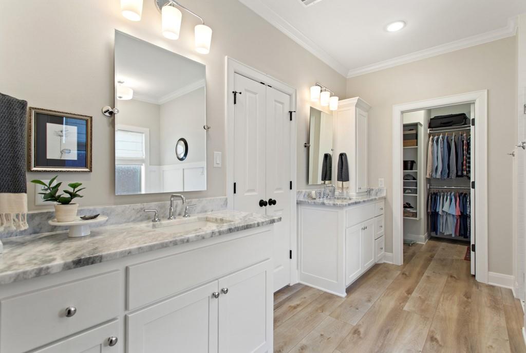 23630 Champion Drive Lindale, TX 75771 - Photo 28 of 36 a spacious bathroom with a granite countertop sink mirror and double