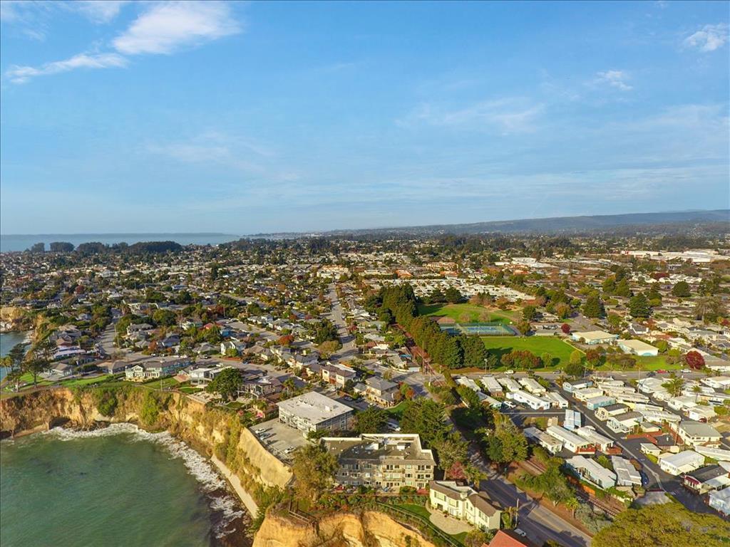 4820 Opal Cliff Drive, Unit 102 Capitola, CA 95010 - Photo 32 of 38 an aerial view of residential building and ocean