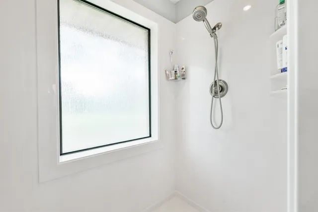 a bathroom with a shower